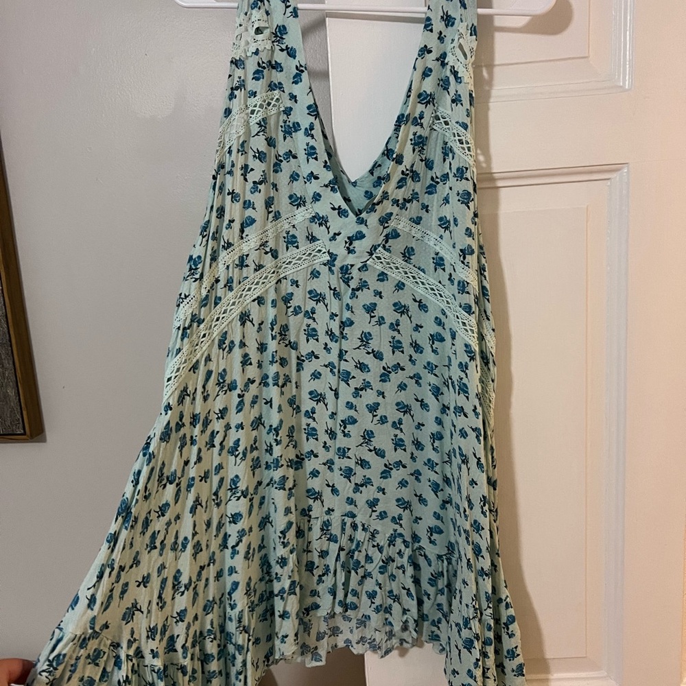 Free People Blue Floral Lace Dress